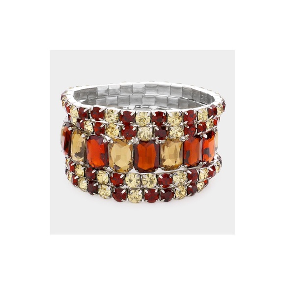 Jewelry - Elegant Red and Gold Gemstone Bracelet